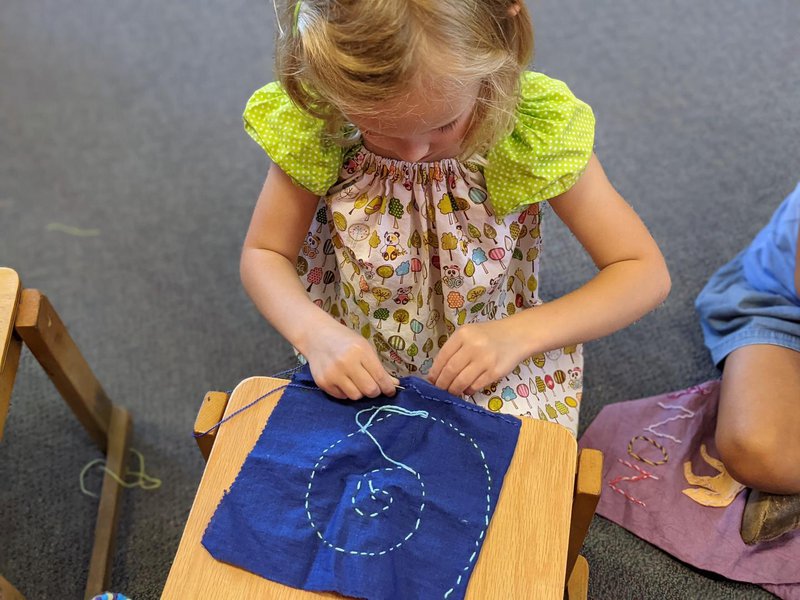Class 1 make their counting bags