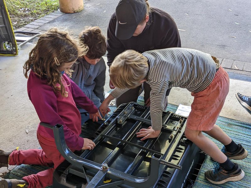 Garden trolley and cubbies for Class 1 & 2