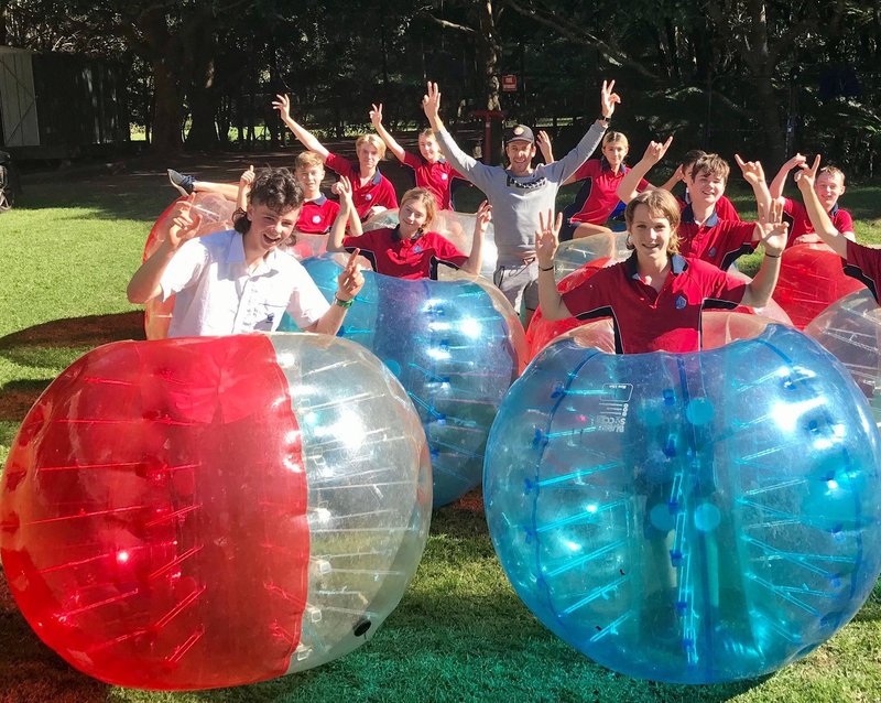 Year 9 bounce into Bubble Soccer