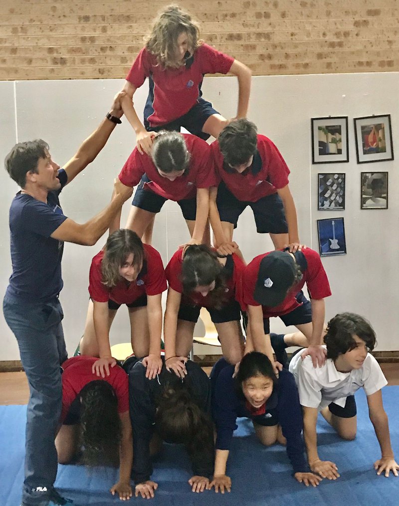 Year 8 master human pyramids and other physical feats!
