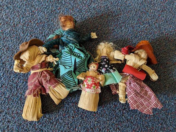 Harvest is coming : Class five making corn dolls