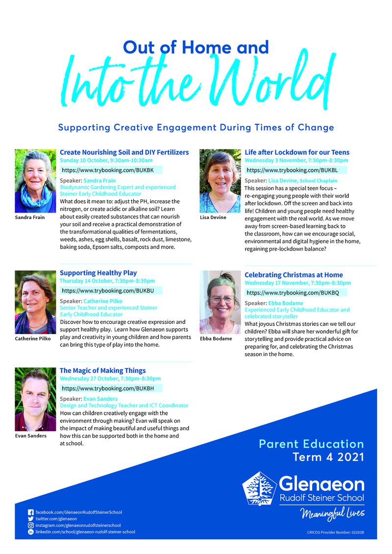 Term 4 Parent Education: Out of Home and Into the World