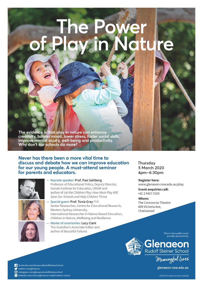 The Power of Play in Nature - last chance for tickets