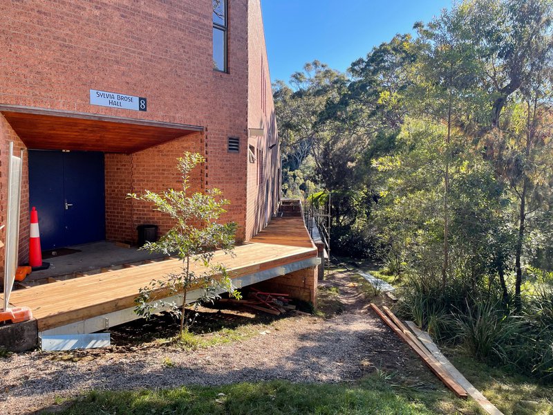 New pathways to surround the Sylvia Brose Hall