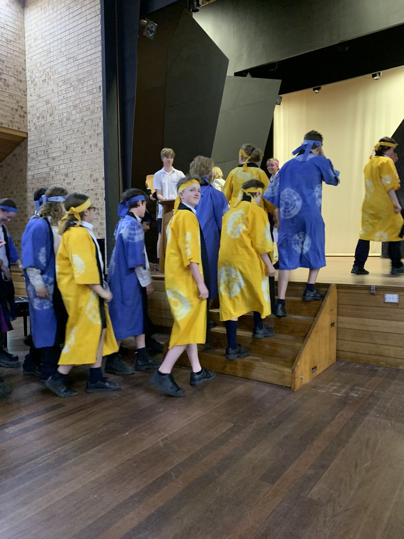 Yr 8 Perform Japanese Folk Dance at Assembly