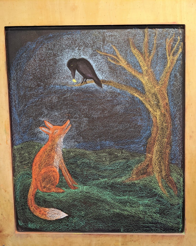 Lucy Armstrong's Animal Fables blackboard