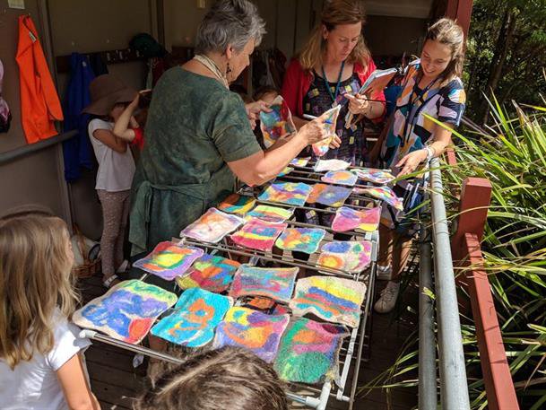 Baking, making, pulling weeds, delightful play and felting!